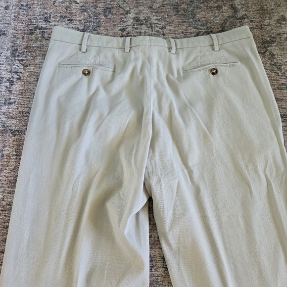 Zanella Devon Wool Dress Pants Serge Light Khaki Creased 36x36 113839 - Picture 8 of 8